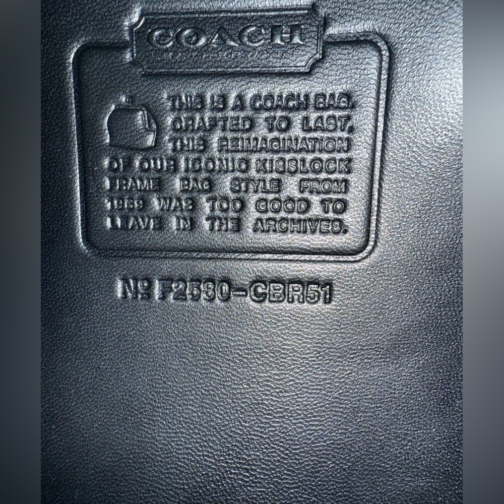 Coach Large Leather Kisslock Frame Bag Purse Black NEW Oversized Clutch - Picture 8 of 16